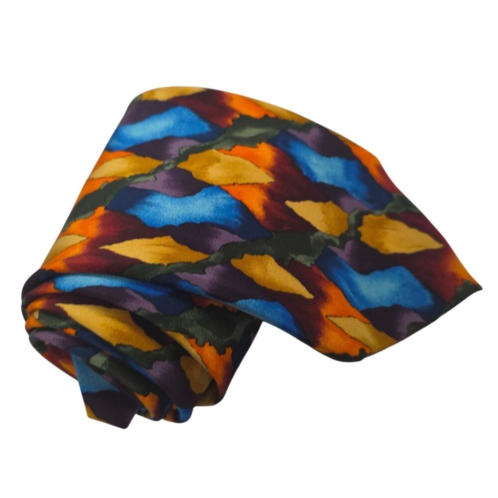 J Garcia Blue Mountain Collection Six Silk Tie Colorful Geometric Print